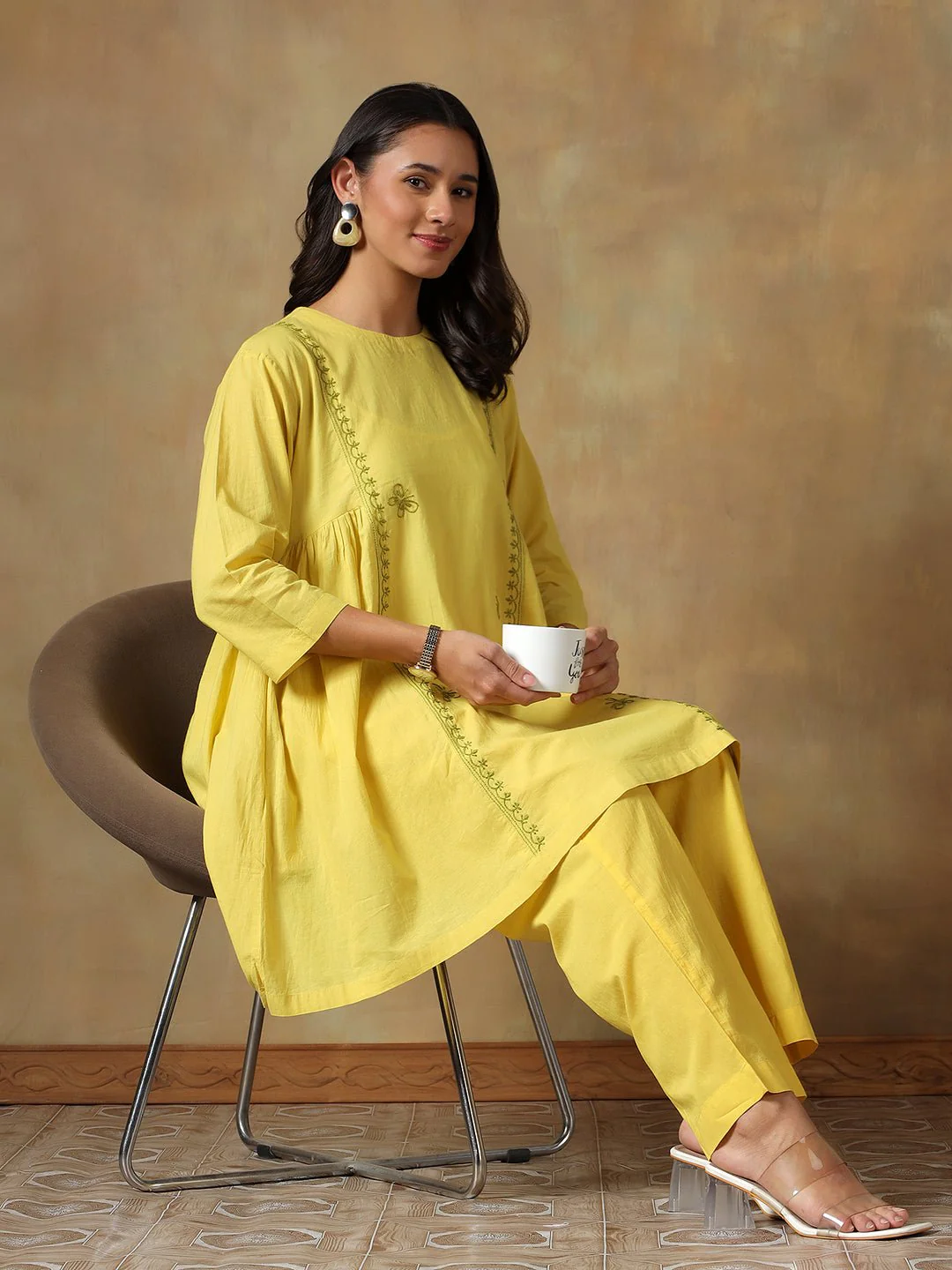 100% Cotton Chikankari Co-ord Set for Women - Image 13