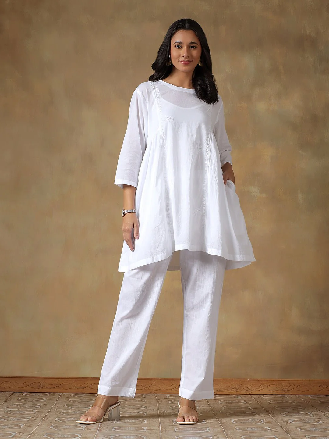 100% Cotton Chikankari Co-ord Set for Women - Image 4