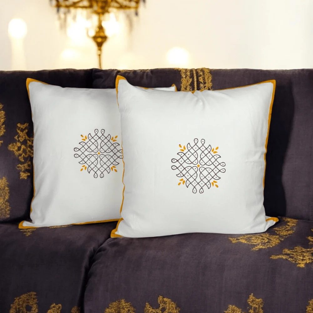 100% Cotton Cushion Covers Set of 2 – 24x24 – Kollam - Image 4