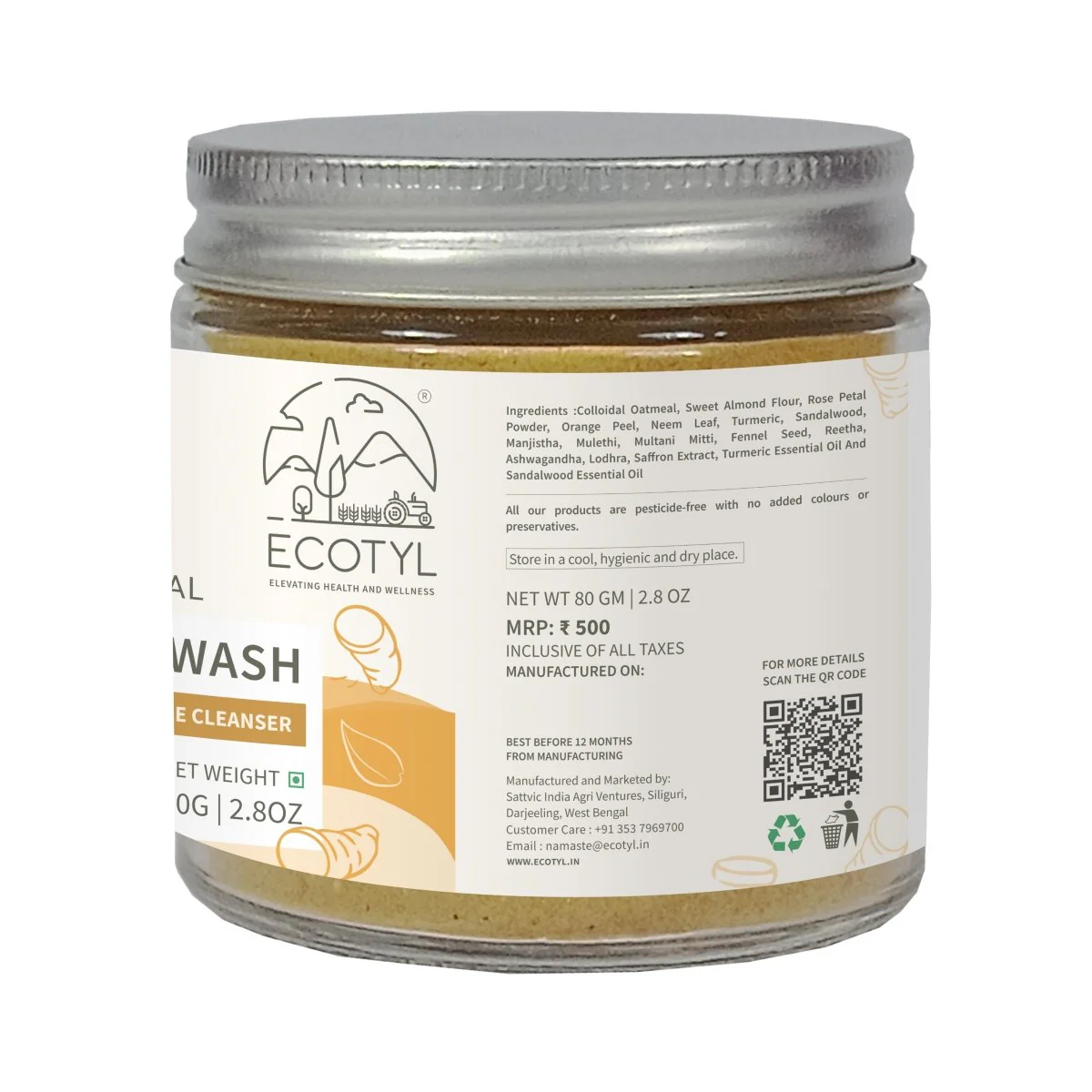 100% Natural Ubtan Face Wash Powder | Gentle Cleanser | 80g - Image 8