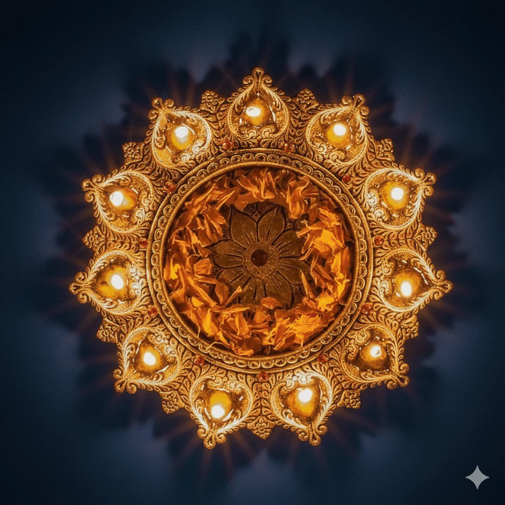 11-Diya Platter Cum Urli – Festive Diwali Home Decor - Image 11