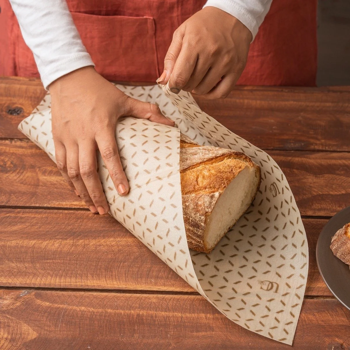 2 Large Rectangle Madhu Wrap Reusable Beeswax Food Wrap (30 cm x 35 ) - Image 5
