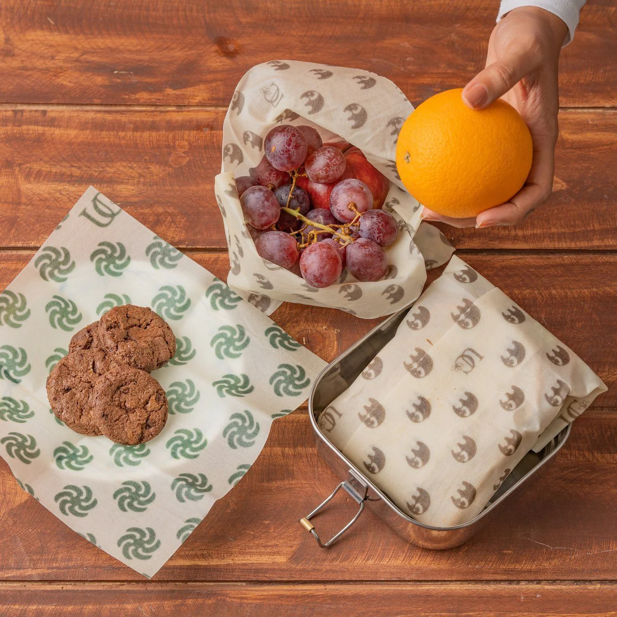 2 Large Rectangle Madhu Wrap Reusable Beeswax Food Wrap (30 cm x 35 ) - Image 6