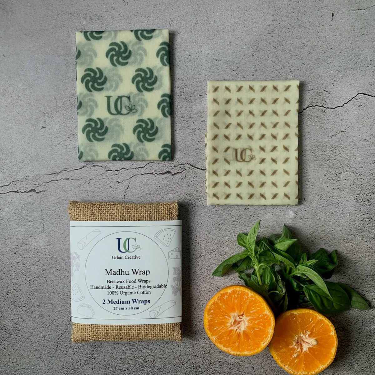 2 Medium Madhu Wrap Reusable Beeswax Food Wraps ( 27 cm x 30 cm ) - Image 8