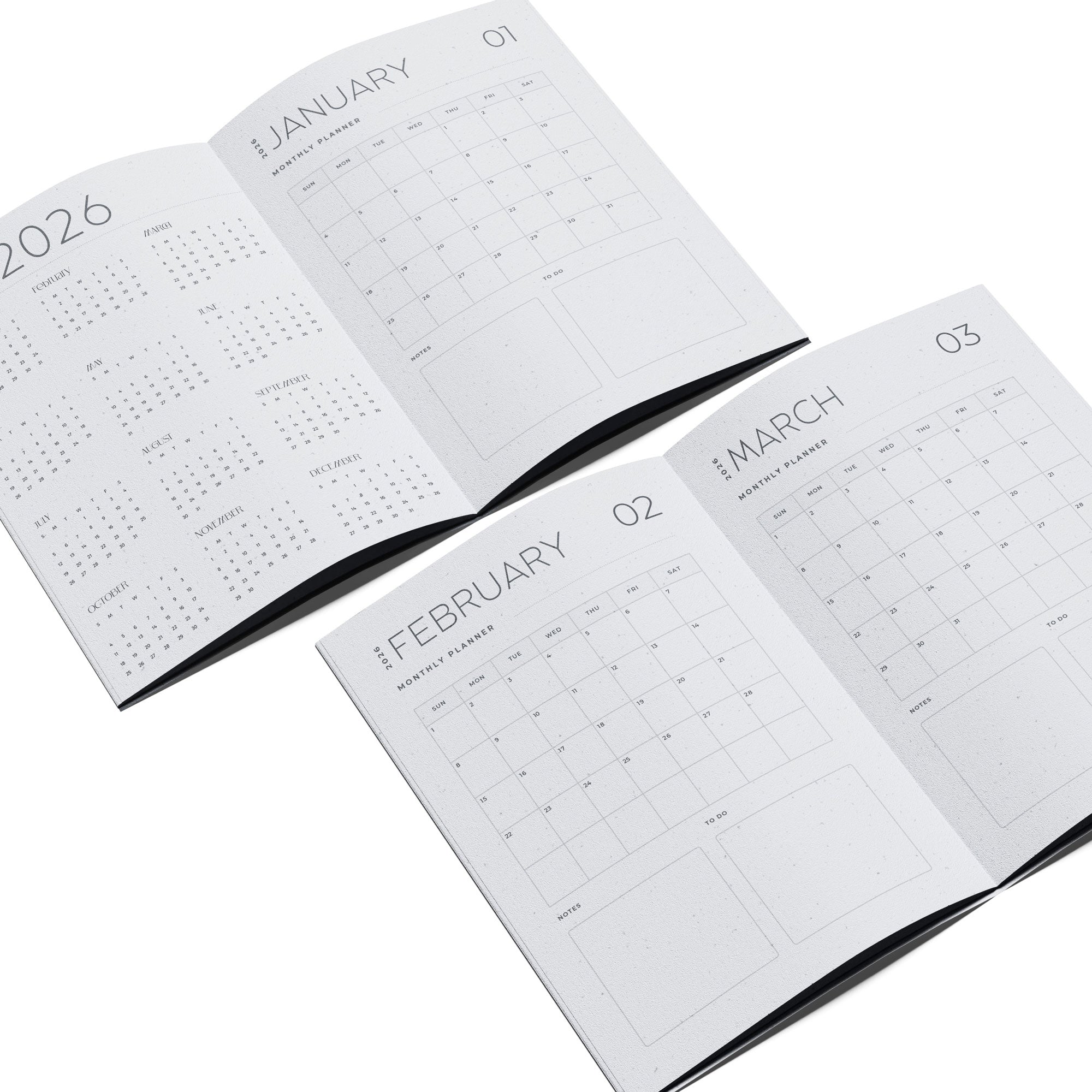 2026 Monthly Planner A4 – Student Desk Notebook | Rich Purple Accents - Image 2