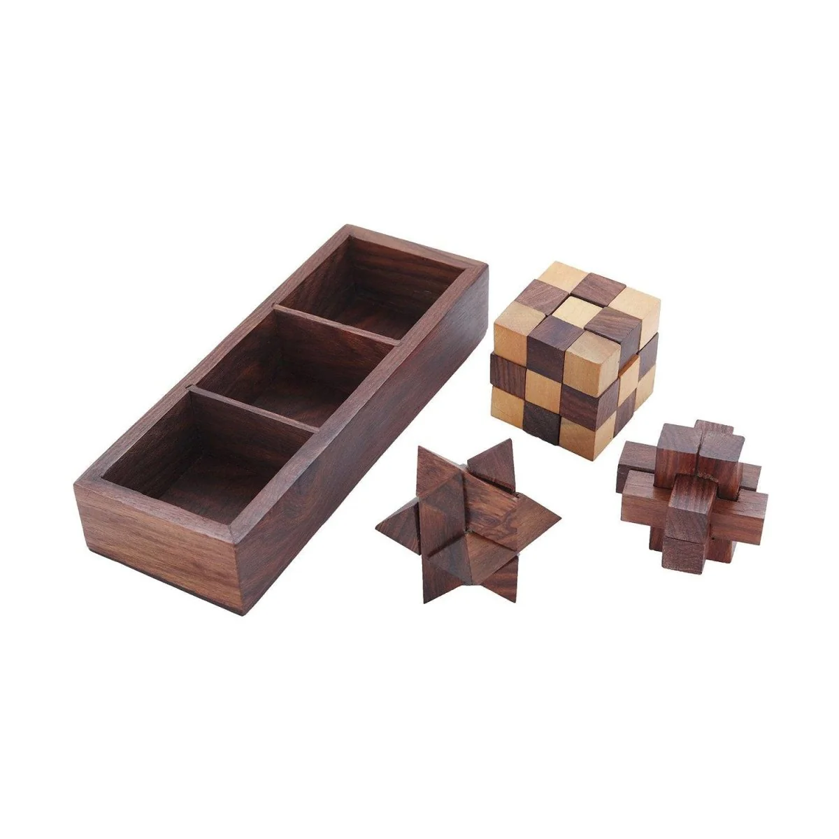 Wooden 3D Puzzles Game 3-in-1 Brain Teaser Game - Image 4