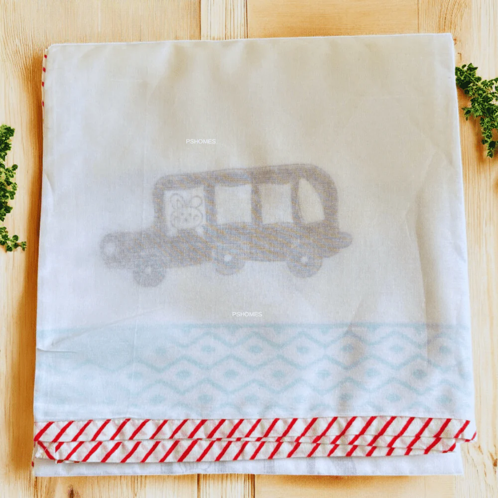 3D Muslin Dohar Blanket – Kids – Handblock Cars Print – 40x60 inches - Image 3