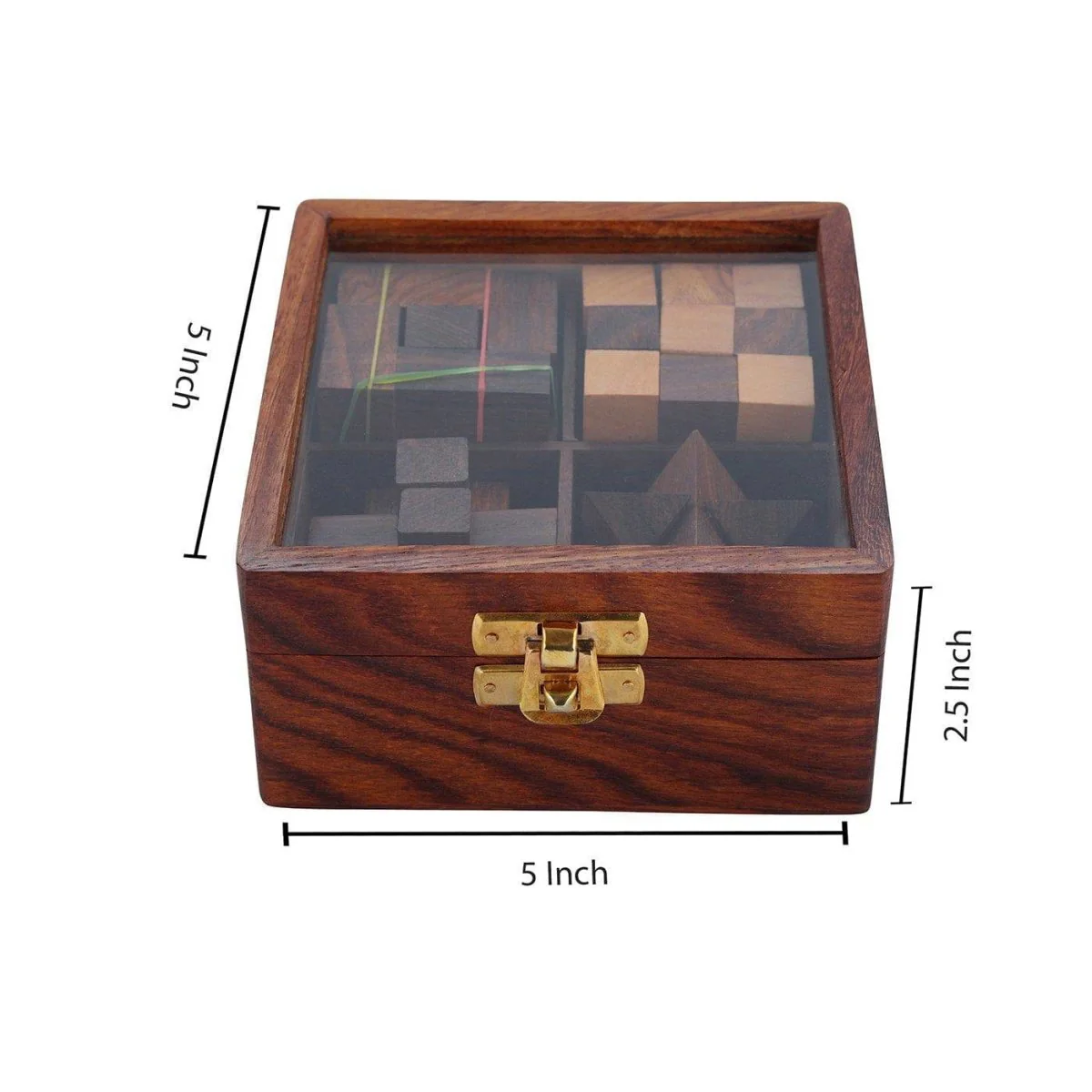 4-in-One Wooden Puzzle Games Set | 3D Brain Teaser Game - Image 5