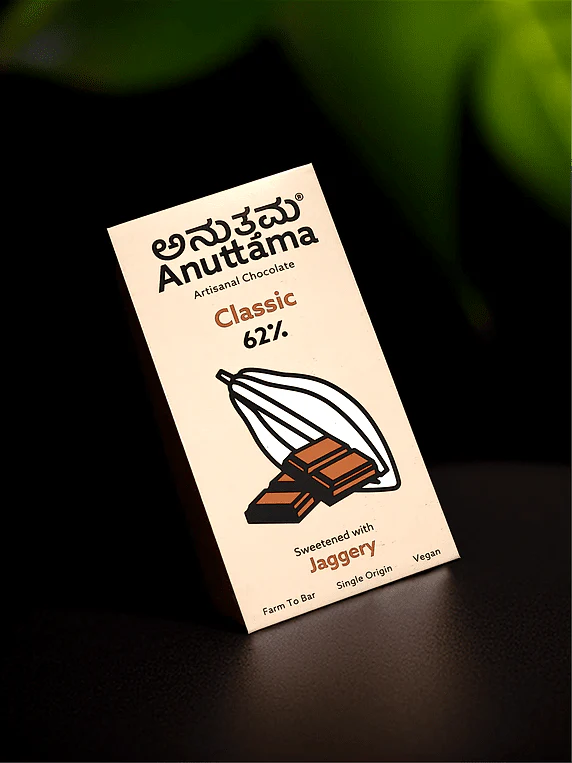 62% Cocoa Classic Plain Chocolate | Sweetened With Natural Jaggery - Image 2