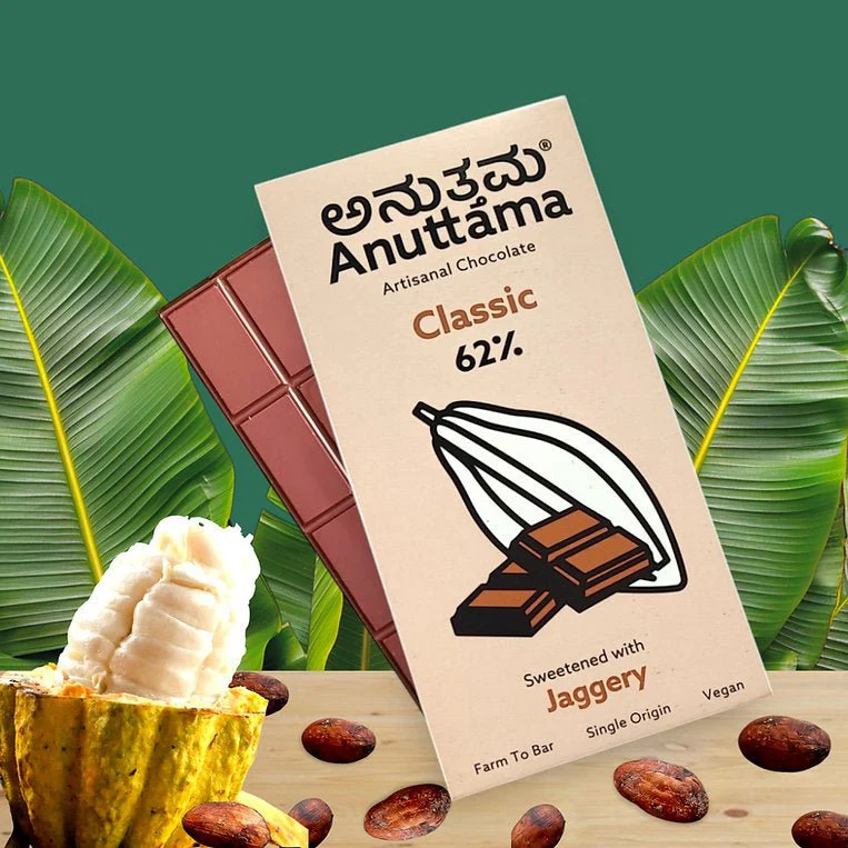 62% Cocoa Classic Plain Chocolate | Sweetened With Natural Jaggery - Image 3
