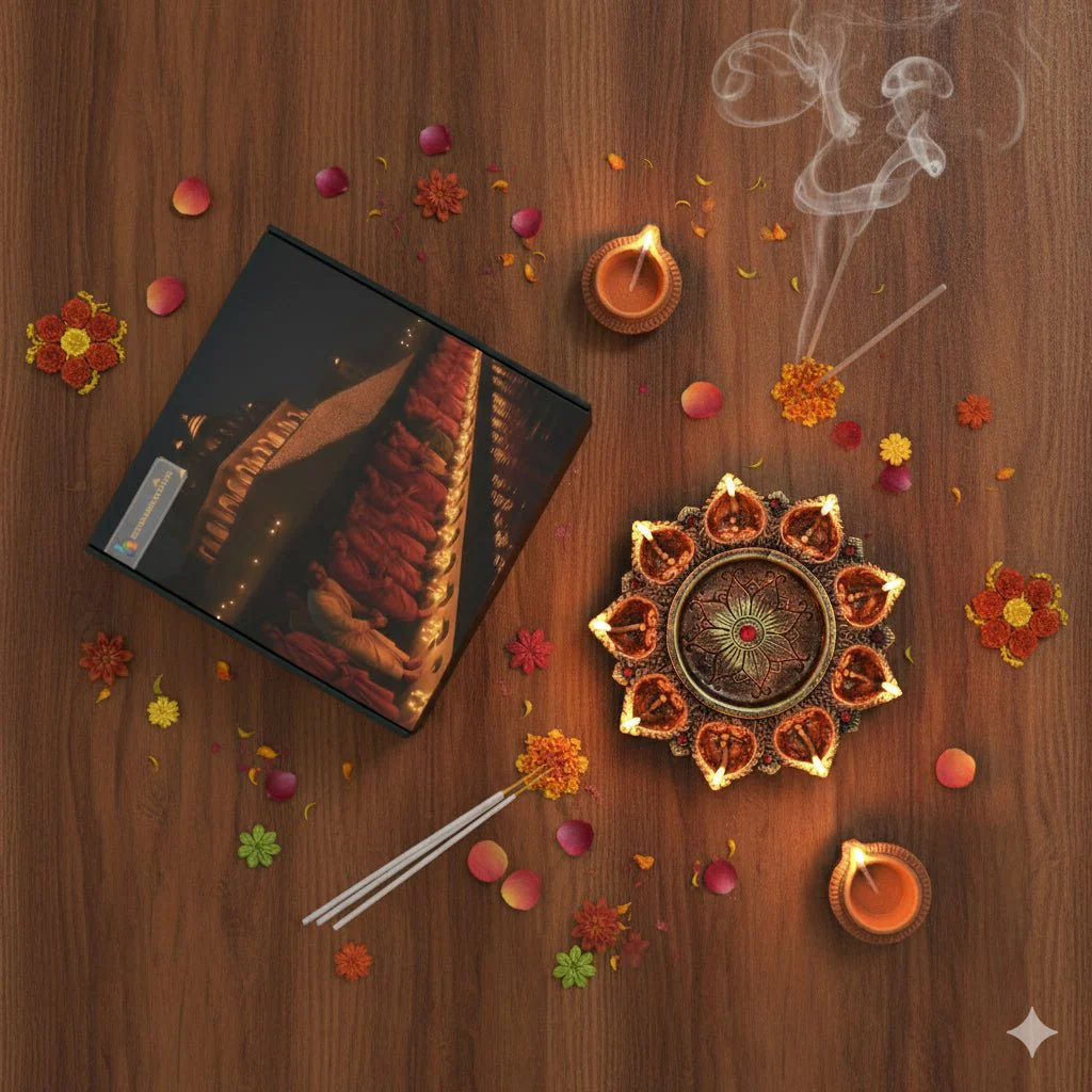 9-Diya Platter Cum Urli – Elegant Diwali Decoration - Image 5