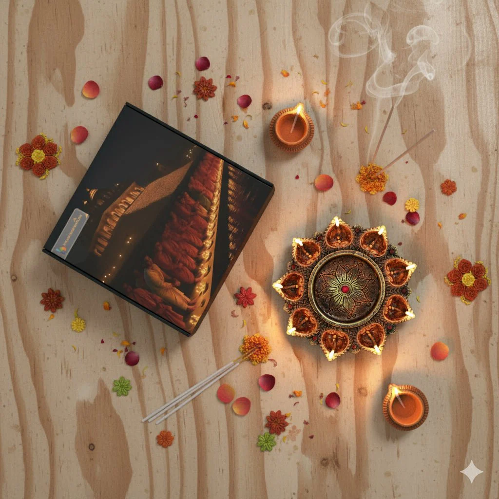 9-Diya Platter Cum Urli – Elegant Diwali Decoration - Image 6
