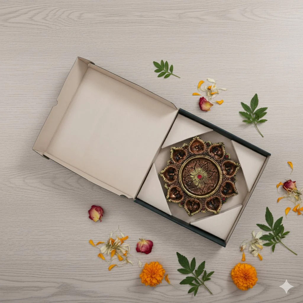 9-Diya Platter Cum Urli – Elegant Diwali Decoration - Image 8