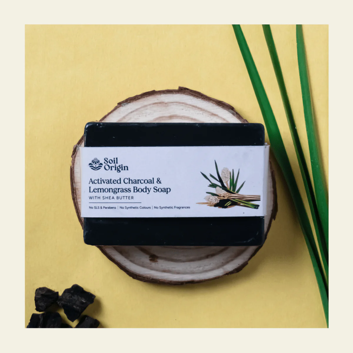 Activated Charcoal & Lemongrass Soap | Shea Butter | De-Tan Soap |100g - Image 2