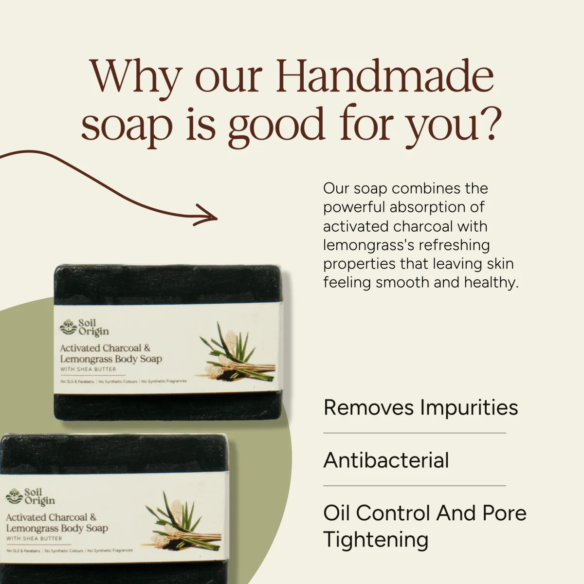 Activated Charcoal & Lemongrass Soap | Shea Butter | De-Tan Soap |100g - Image 6