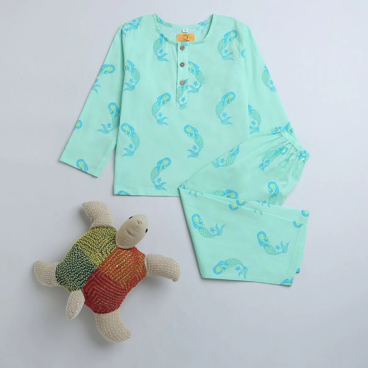 Adella The Mermaid- Unisex Kids Cotton Nightwear - Image 3