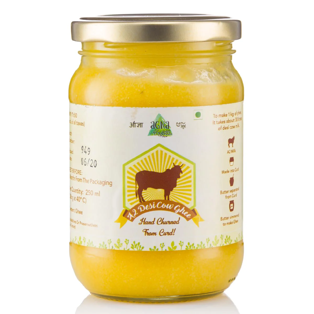 Agna A2 Desi Gir Cow Ghee- 250G - Image 3