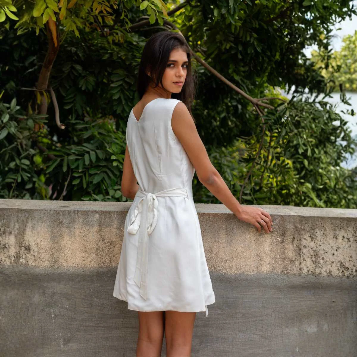 Amani White Tencel Wrap Dress | Soft & Breathable - Image 2
