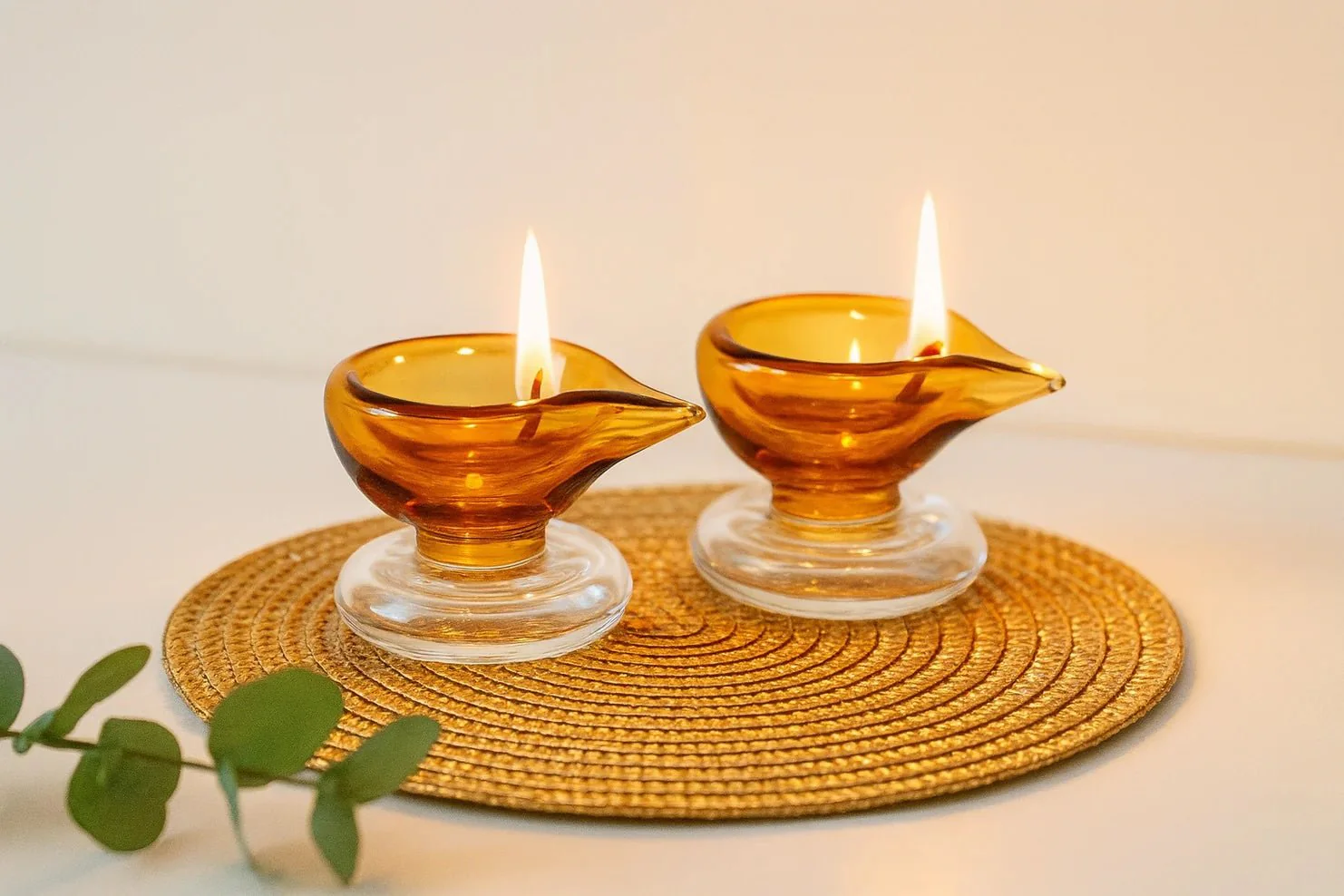 Ambar Jyot – Art Glass Puja Diya Traditional Deep