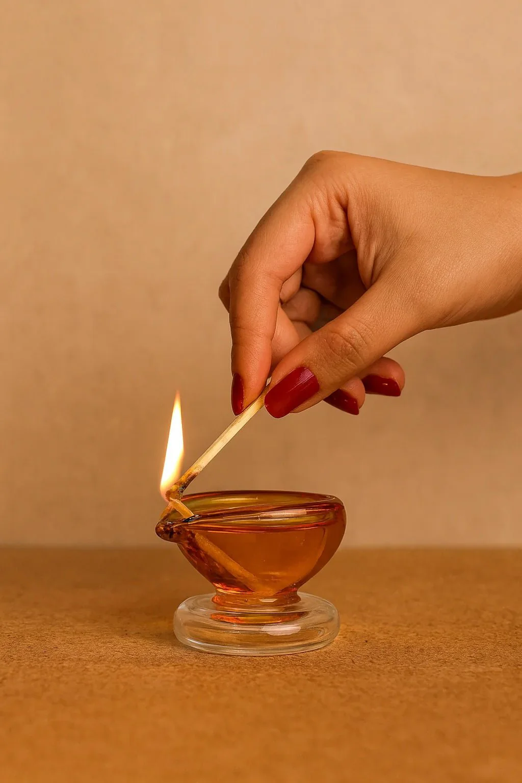 Ambar Jyot – Art Glass Puja Diya Traditional Deep - Image 3