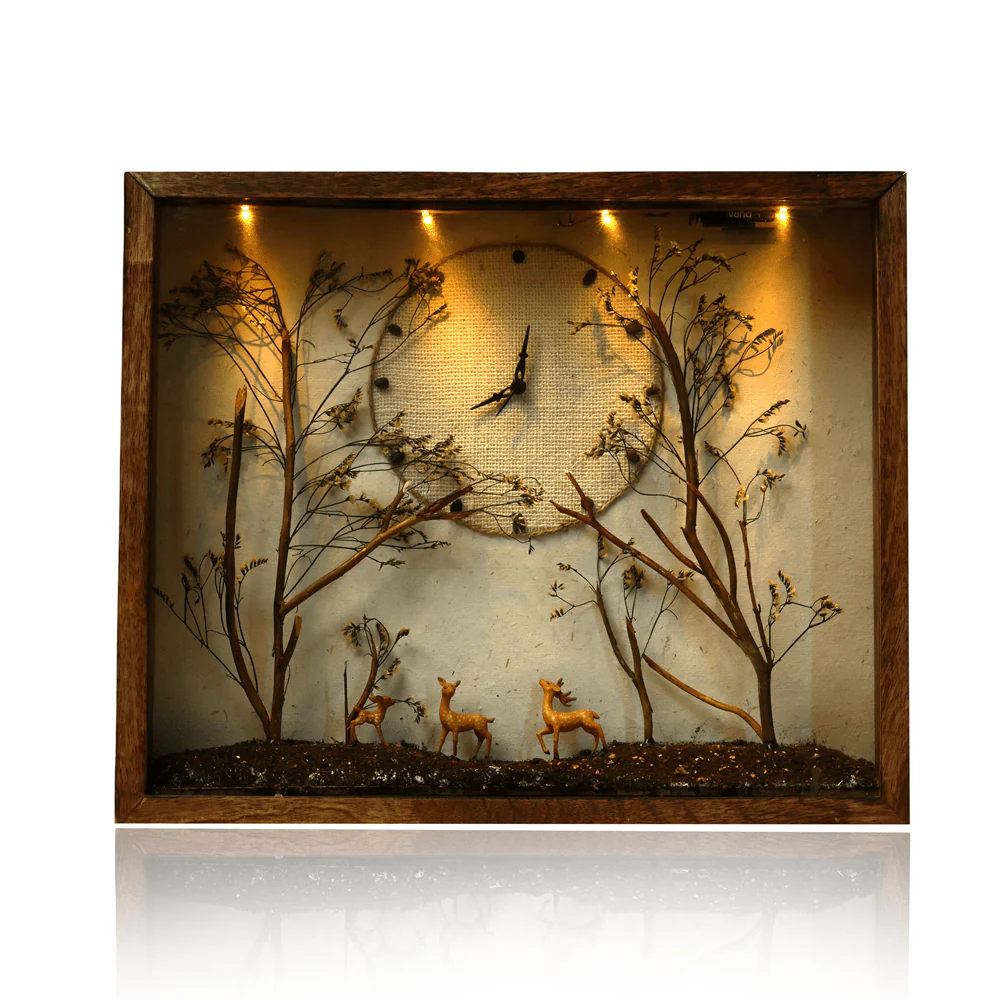Amber Hour Table Clock | Handcrafted Wooden Desk Clock - Image 3