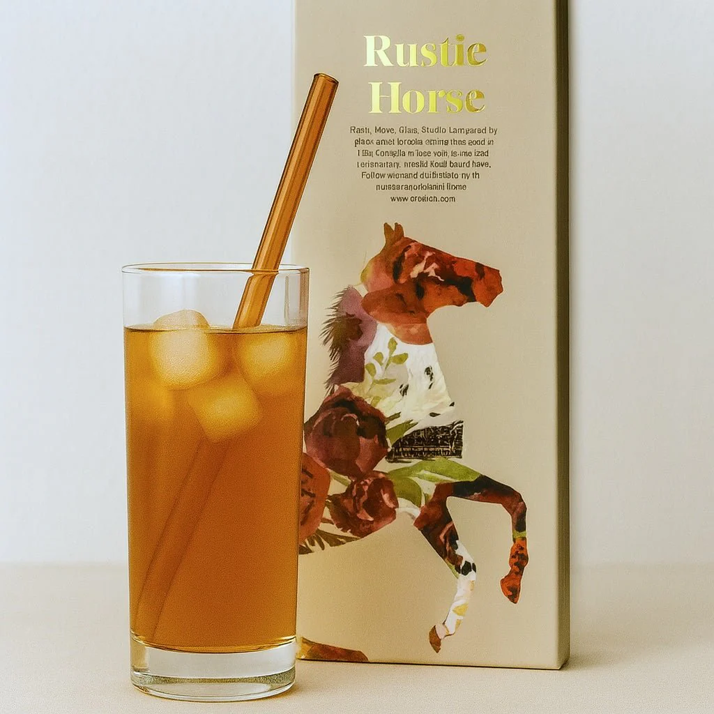 Amber Transparent Glass Straws with Cleaning Brush – Set of 6 - Image 5