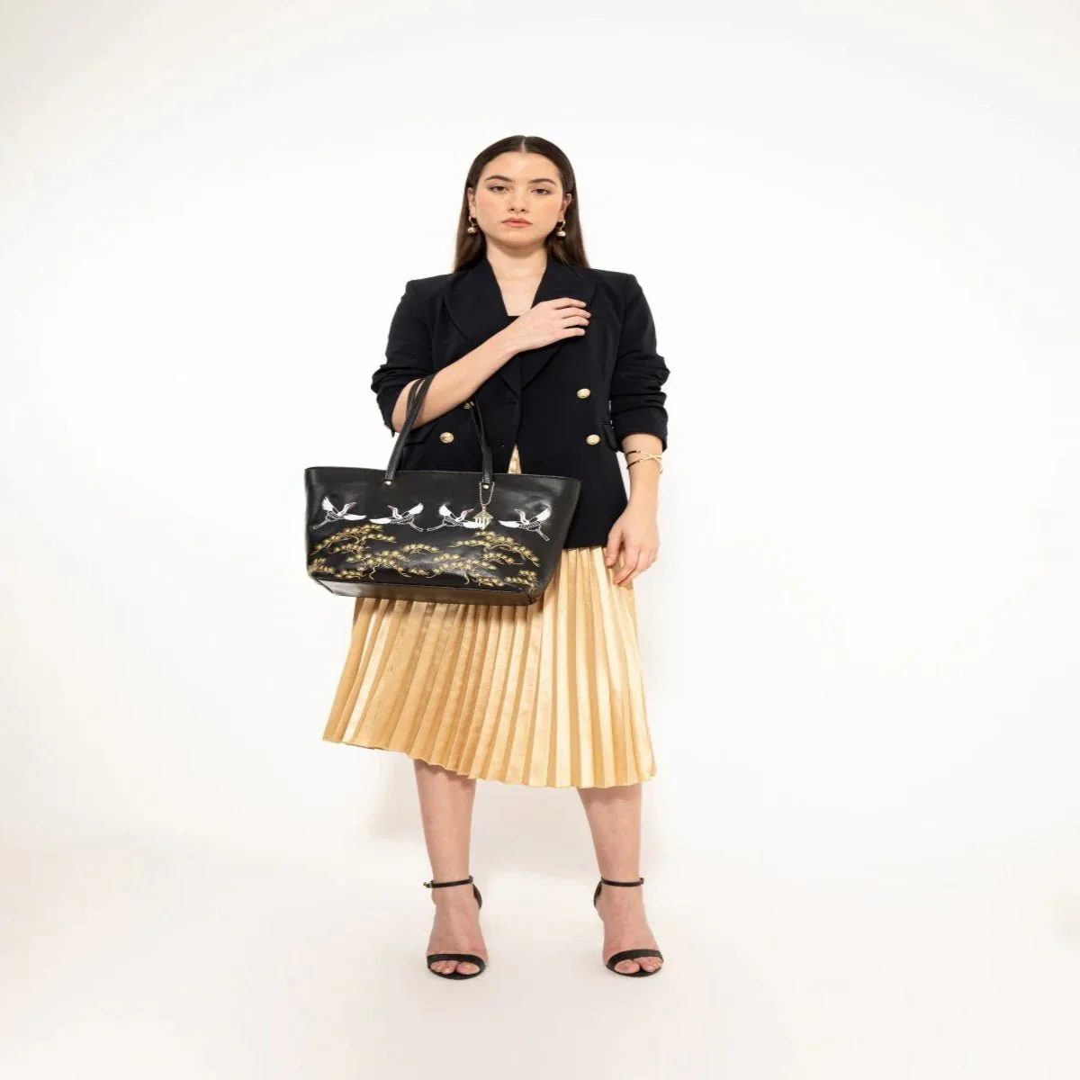 Antheia Vegan Leather Tote (Black) - Image 6