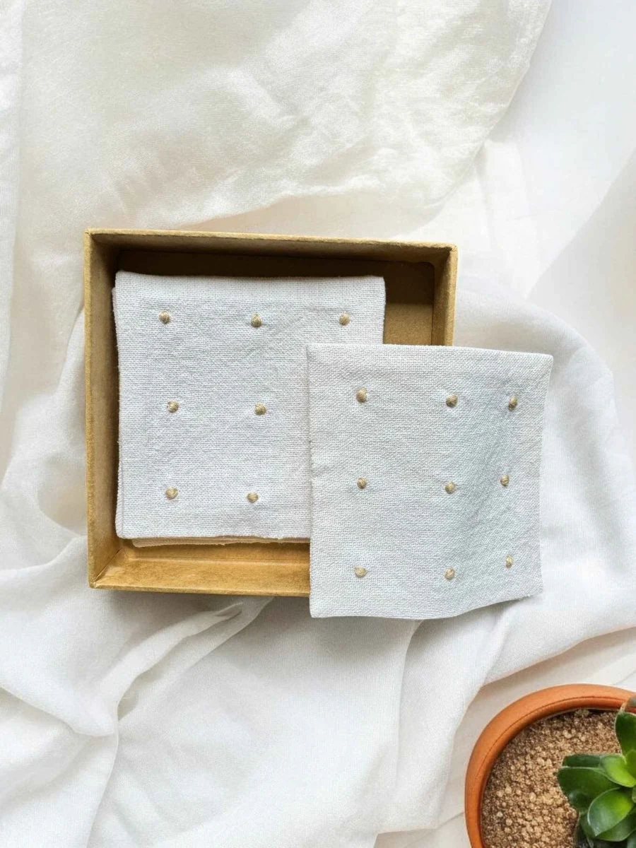 100% Cotton Anthophile Coaster Set of 2 – Handmade Floral - Image 3