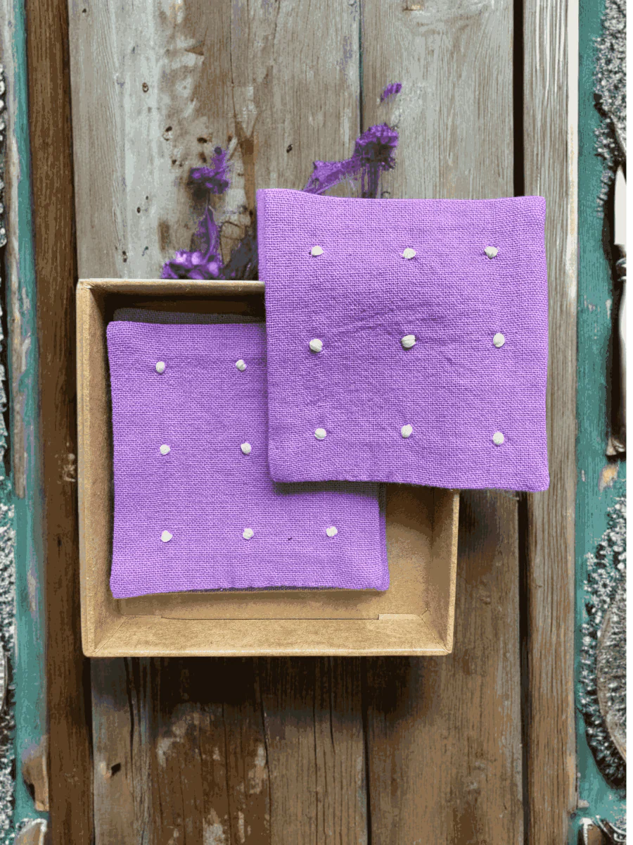 100% Cotton Anthophile Coaster Set of 2 – Handmade Floral - Image 6