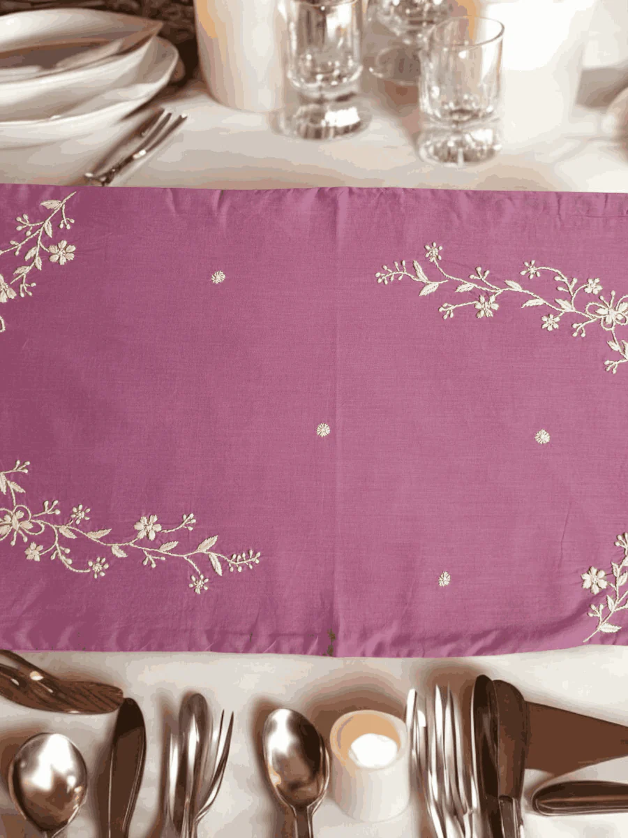 Anthophile Runner – Handmade Floral Cotton Table Runner for Dining - Image 9