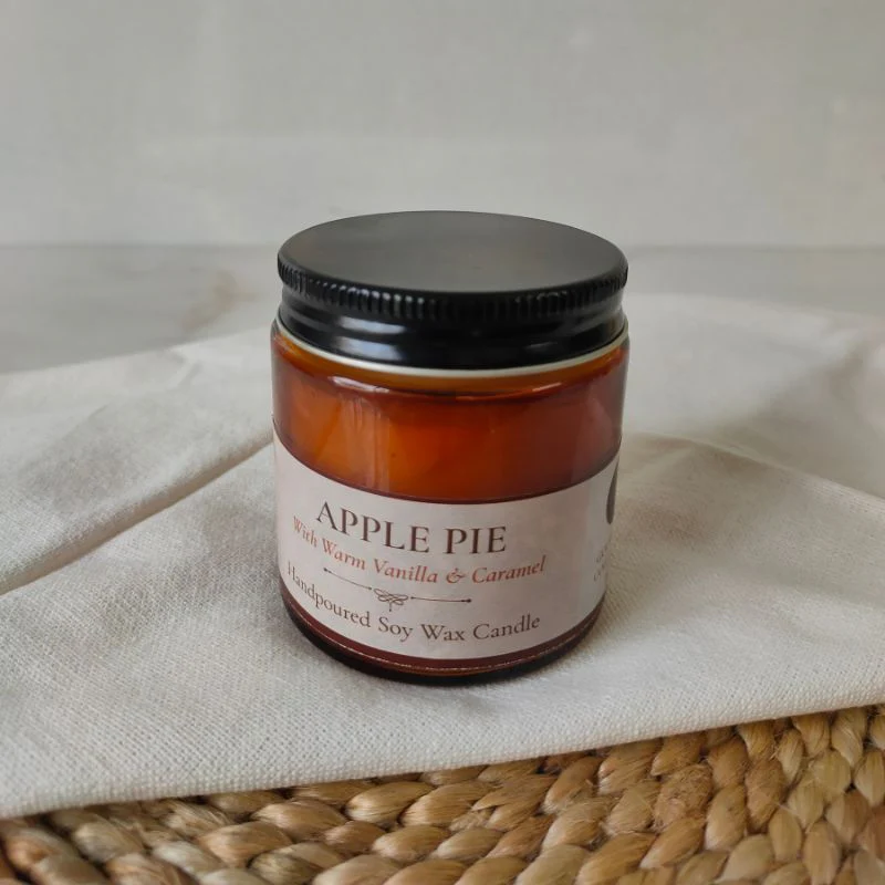 Apple Pie Scented Soy Wax Candle – Handcrafted & Long-Lasting - Image 3