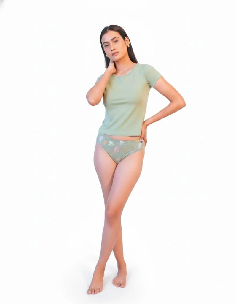 Aquamarine Cotton Tanga – Women’s Comfortable Underwear - Image 3
