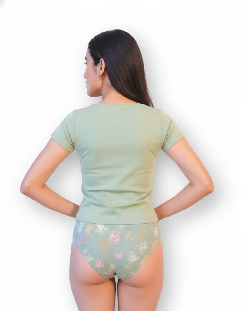 Aquamarine Cotton Tanga – Women’s Comfortable Underwear - Image 4