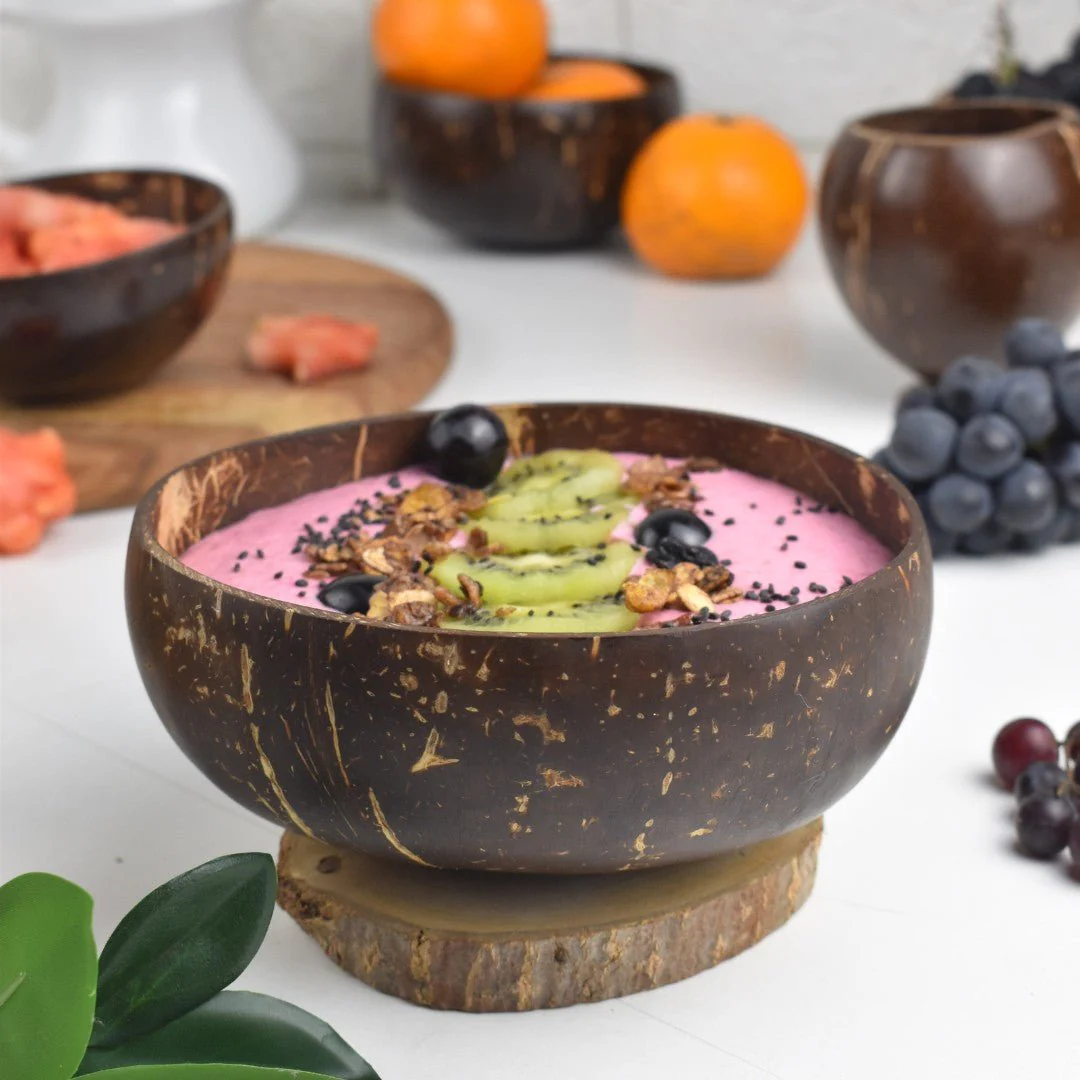 Artisan Jumbo Coconut Shell Bowls And Spoon Sets- 900ml (Set of 2) - Image 5