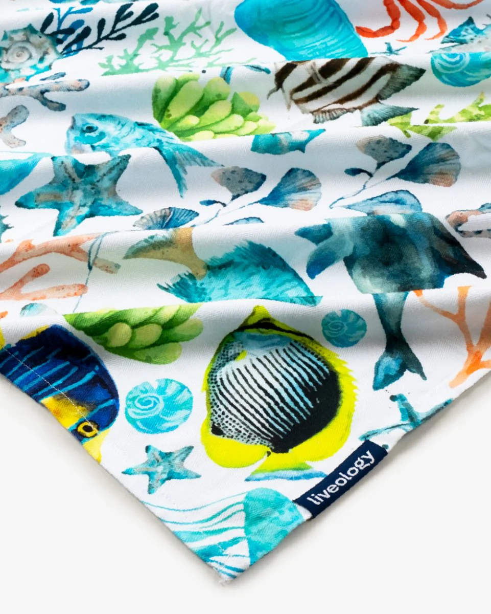 Bamboo & Cotton Blend Printed Everyday Bath Towel | Atlantis - Image 2