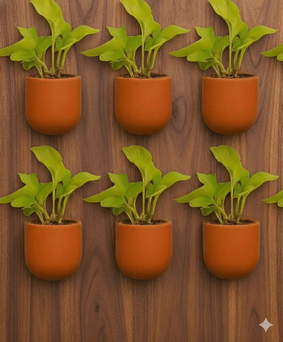 Autumn 4 Inch Terracotta Wall Planter | Hanging Wall Pot - Image 3