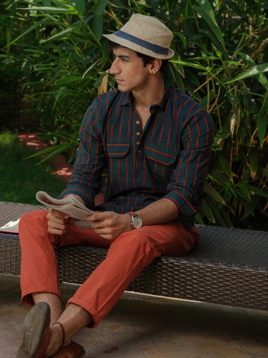 Avikarya - Ajrakh Block Print Kurta - Image 3