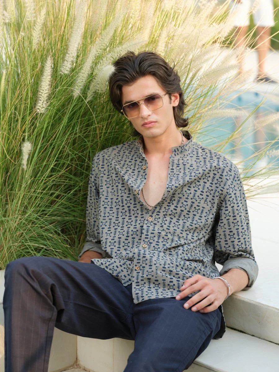 Avyakta - Block Print Organic Cotton Shirt - Image 3