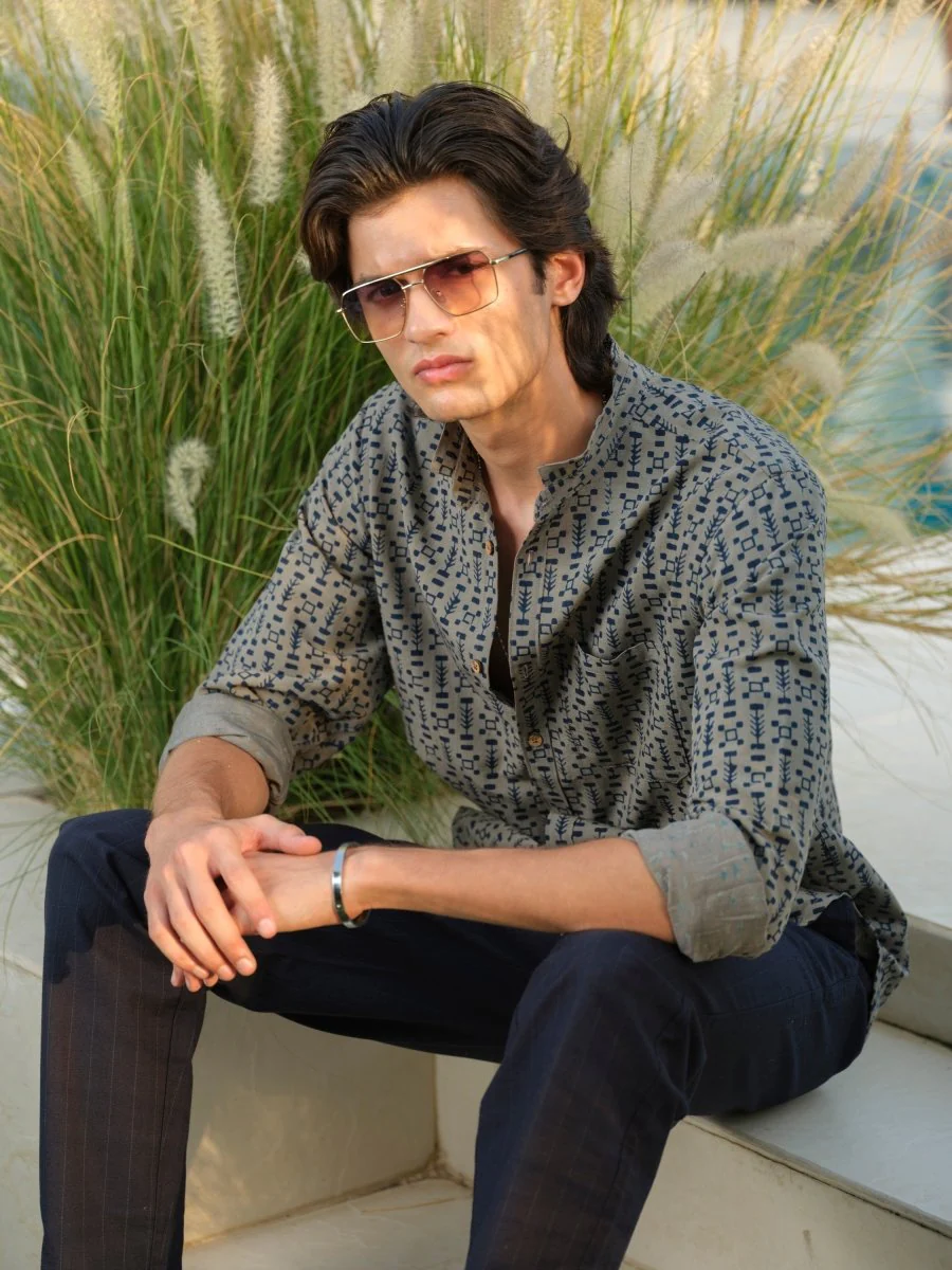 Avyakta - Block Print Organic Cotton Shirt - Image 4