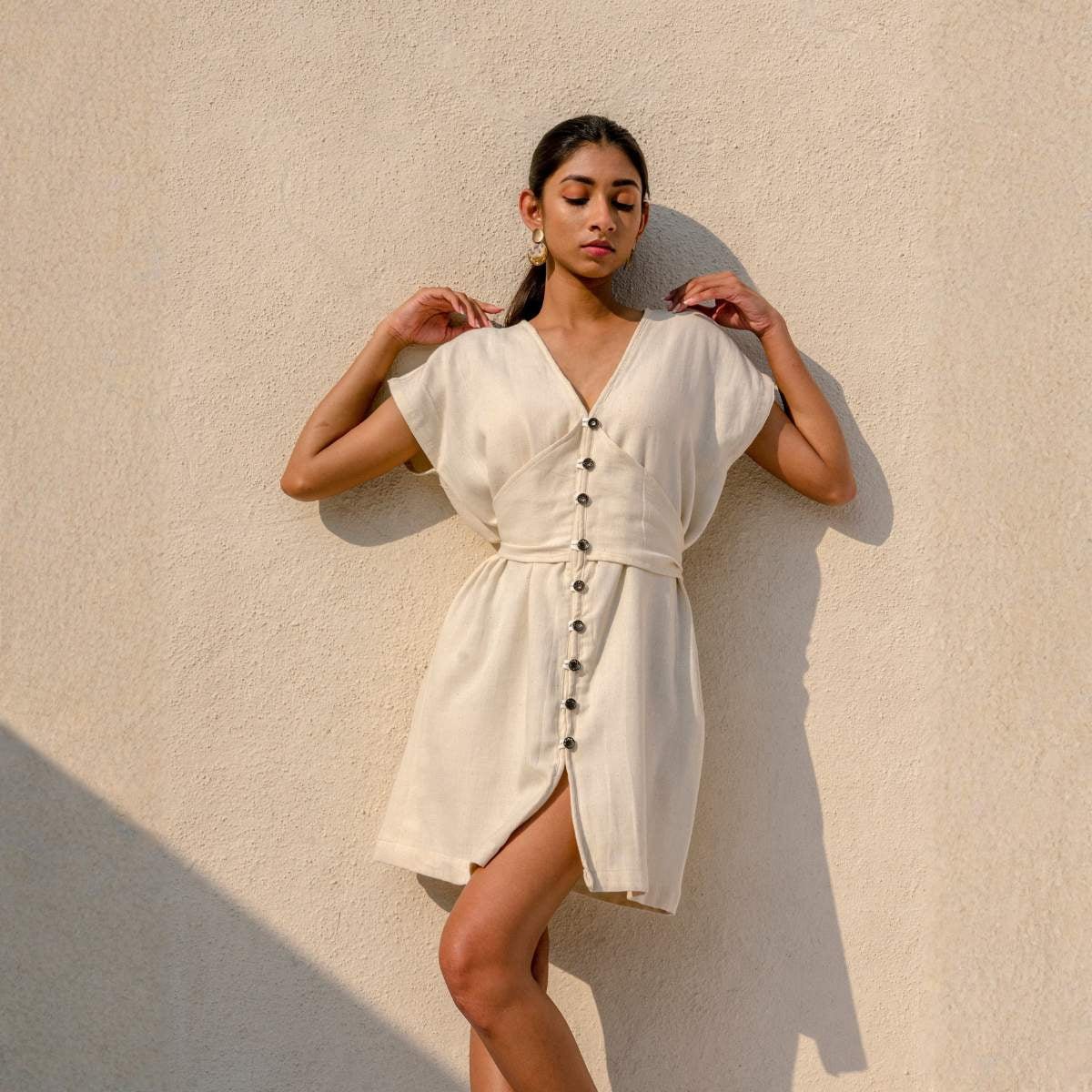 Aylin Kala Cotton Mini Dress For Women - Image 2