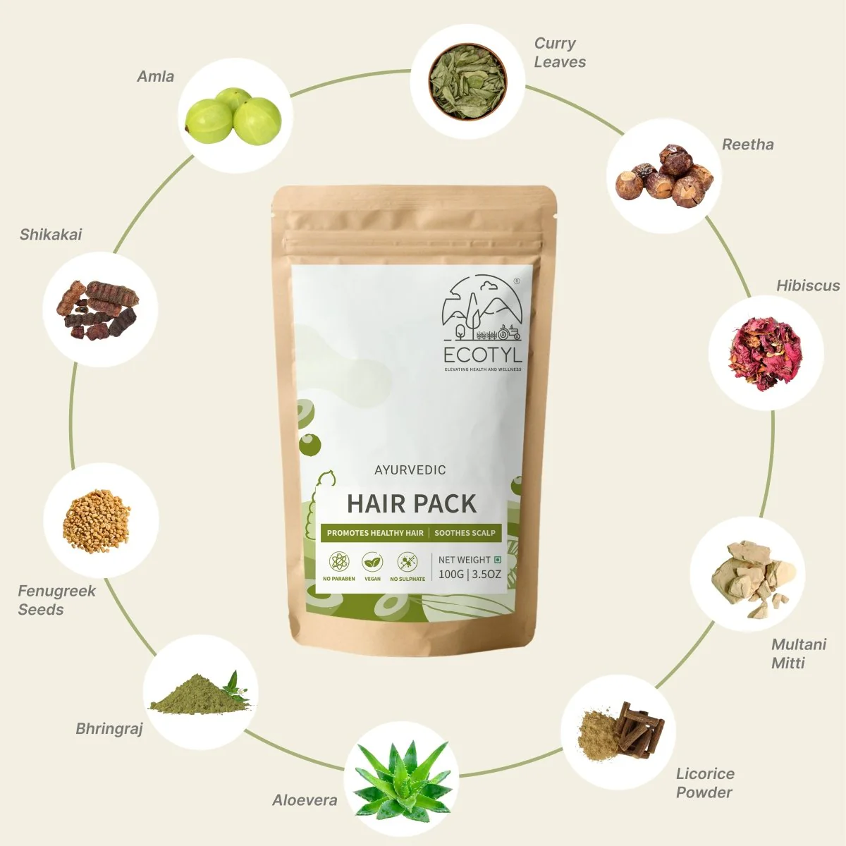 Ayurvedic Hair Pack-100g | Hair Conditioning & Strengthening - Image 2