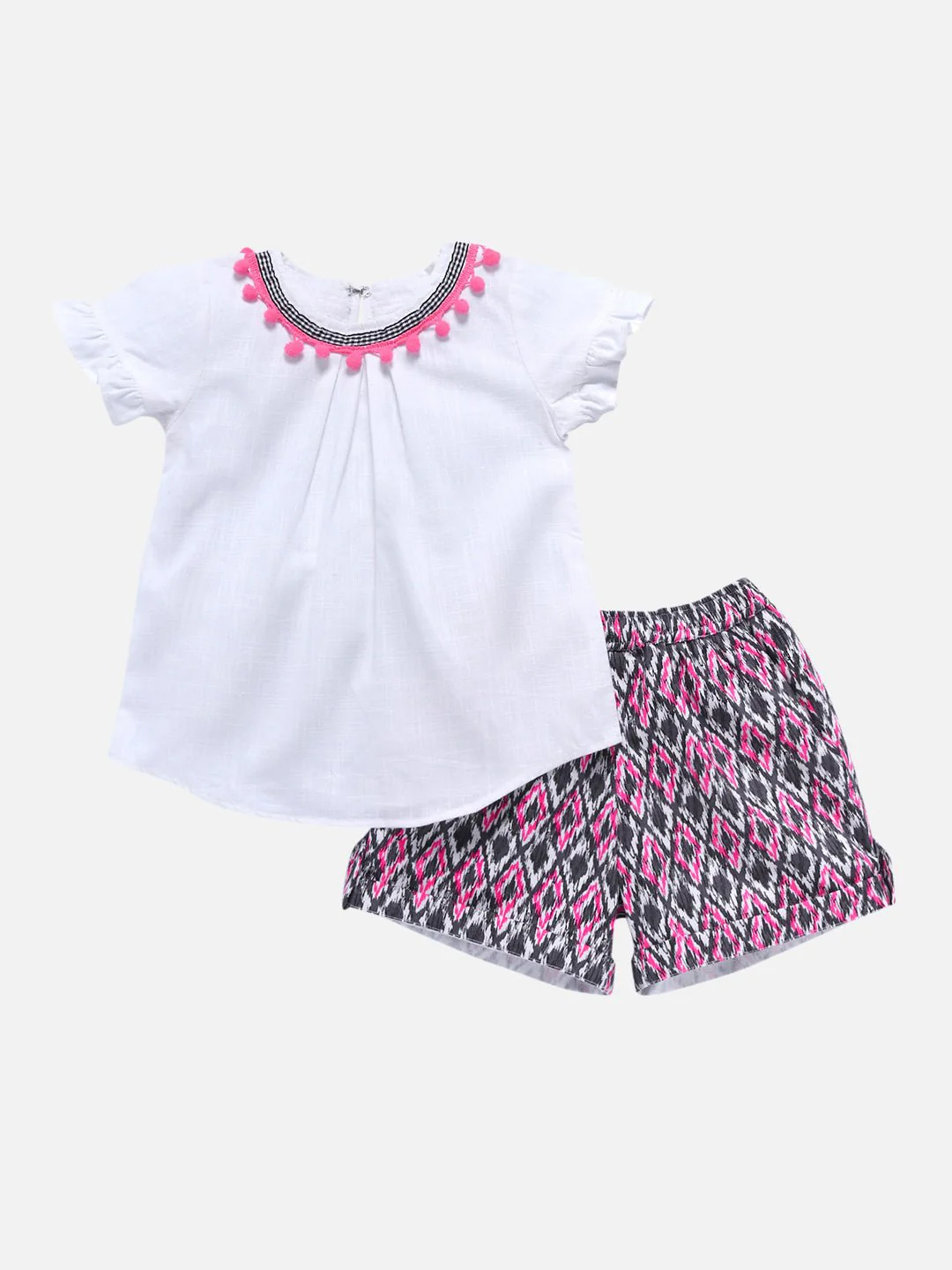 Girls Aztec Top & Shorts Set Regular Fit – Stylish Outfit for Kids
