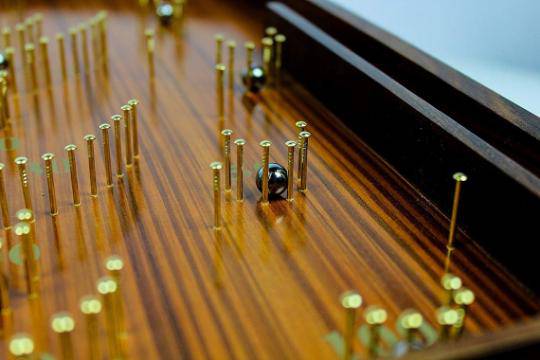 Wooden Bagatelle Traditionally Crafted Tabletop Pinball Game - Image 3