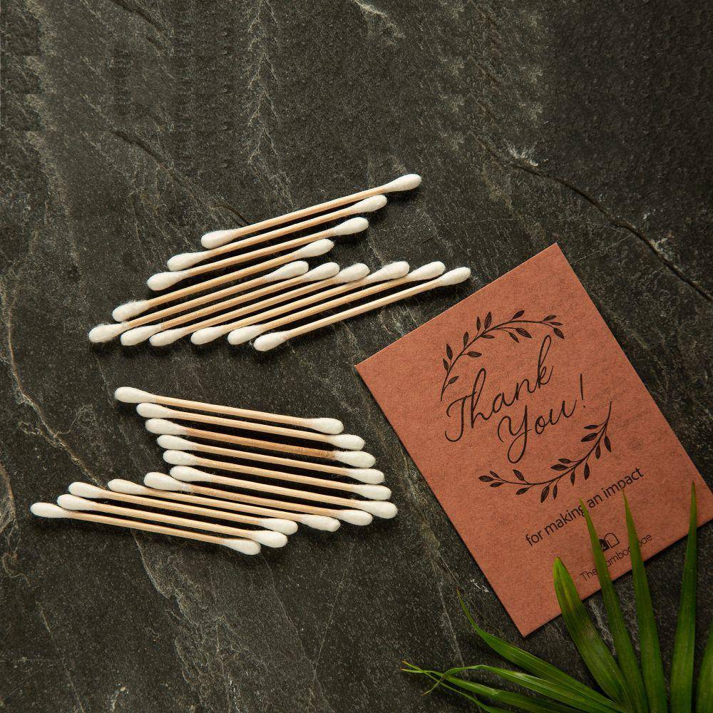 Bamboo Cotton Swabs | 200 Swabs - 100 Sticks | Soft and Gentle Earbuds - Image 3