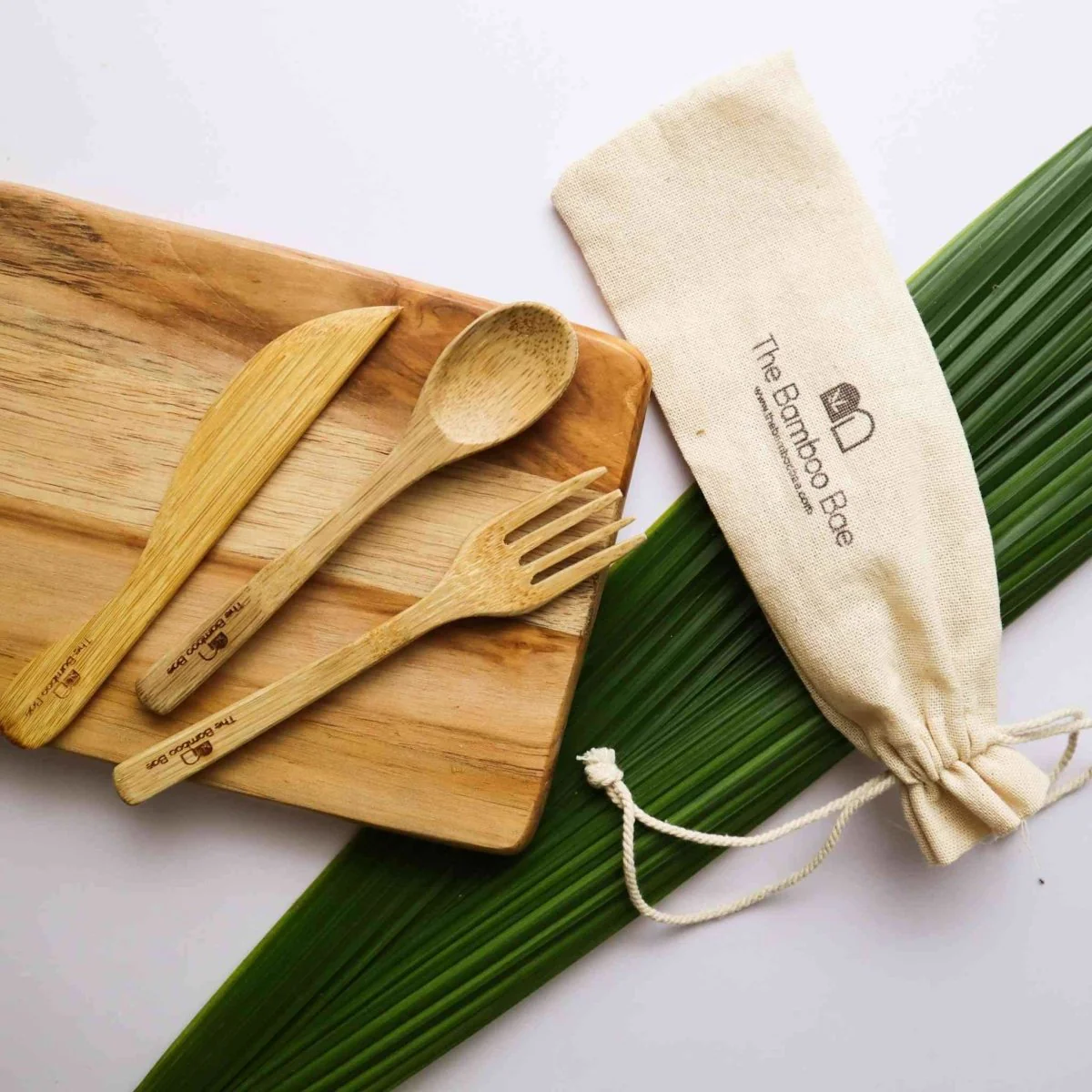 Bamboo Cutlery | Eco Friendly Travel Cutlery | Handcrafted Cutlery Spoon Fork Knife Bamboo Straw - Image 3