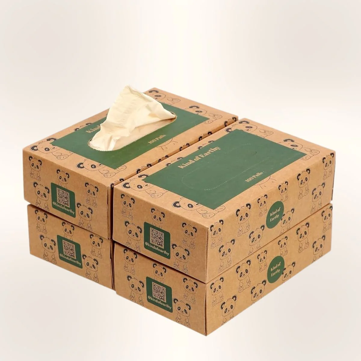 Bamboo Facial Tissue Panda Design Paper Box | 2-Ply | 100 Pulls