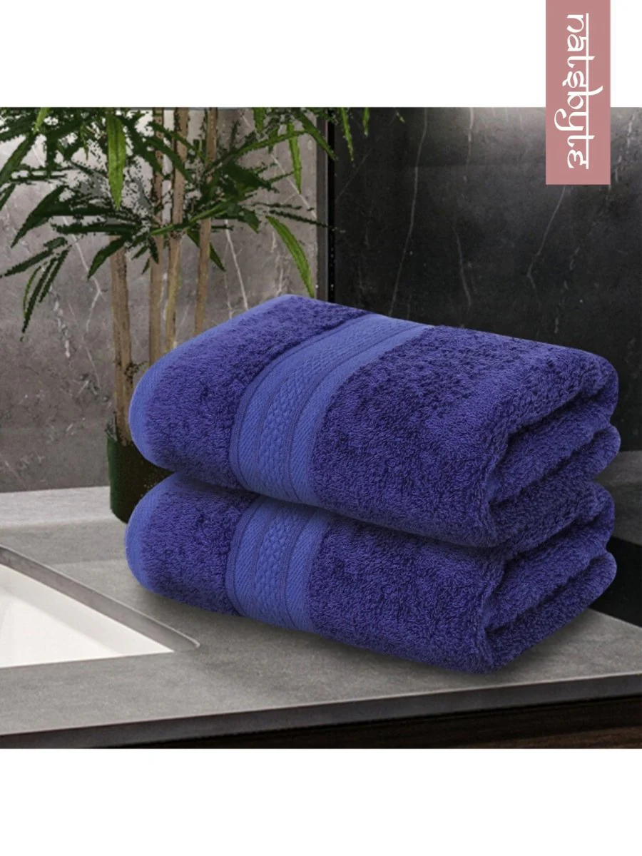Bamboo Fiber Face Towel  - Blue (Pack of 3) - Image 3