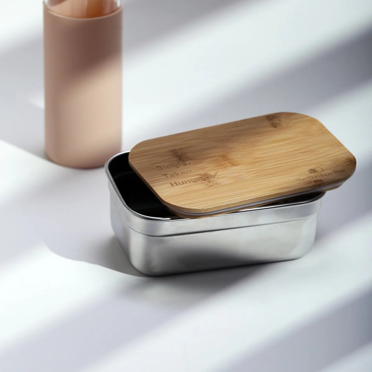 Bamboo Lid Stainless Steel Lunch Box | Bento Box | Tiffin - Image 3
