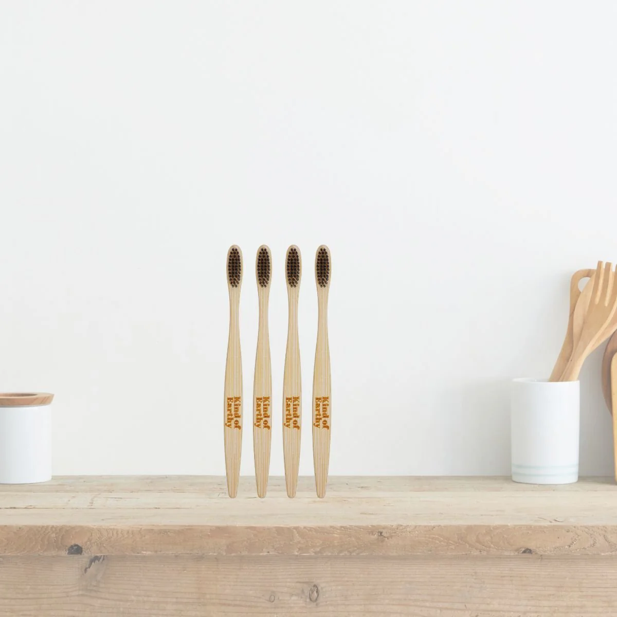 Bamboo Toothbrush Pack of 4 for Adults | With Bamboo Tongue Cleaner - Image 2