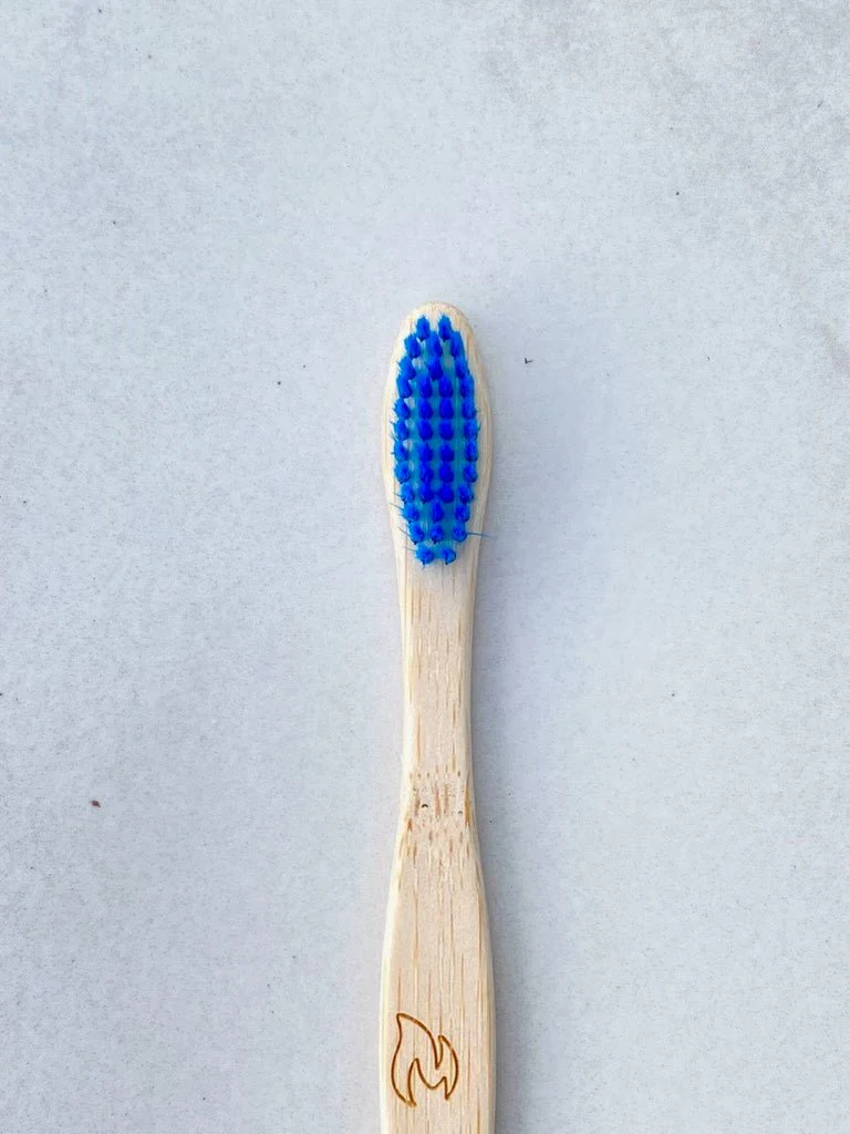 Bamboo Toothbrush with Blue Bristles – Eco-Friendly & Biodegradable - Image 3